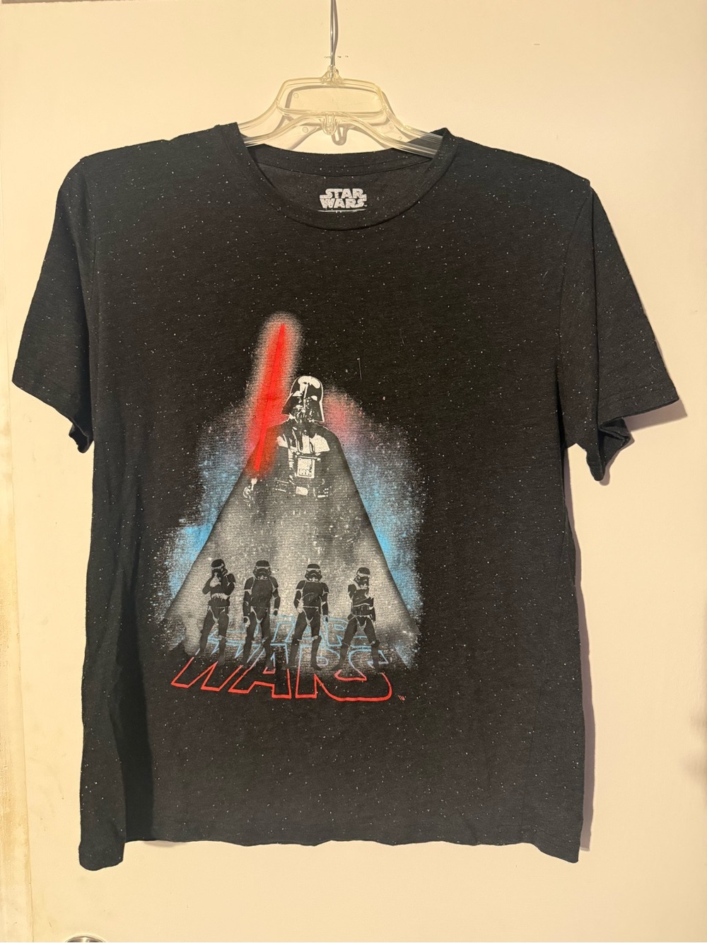 Star Wars Black Tee with Red & Blue Graphic